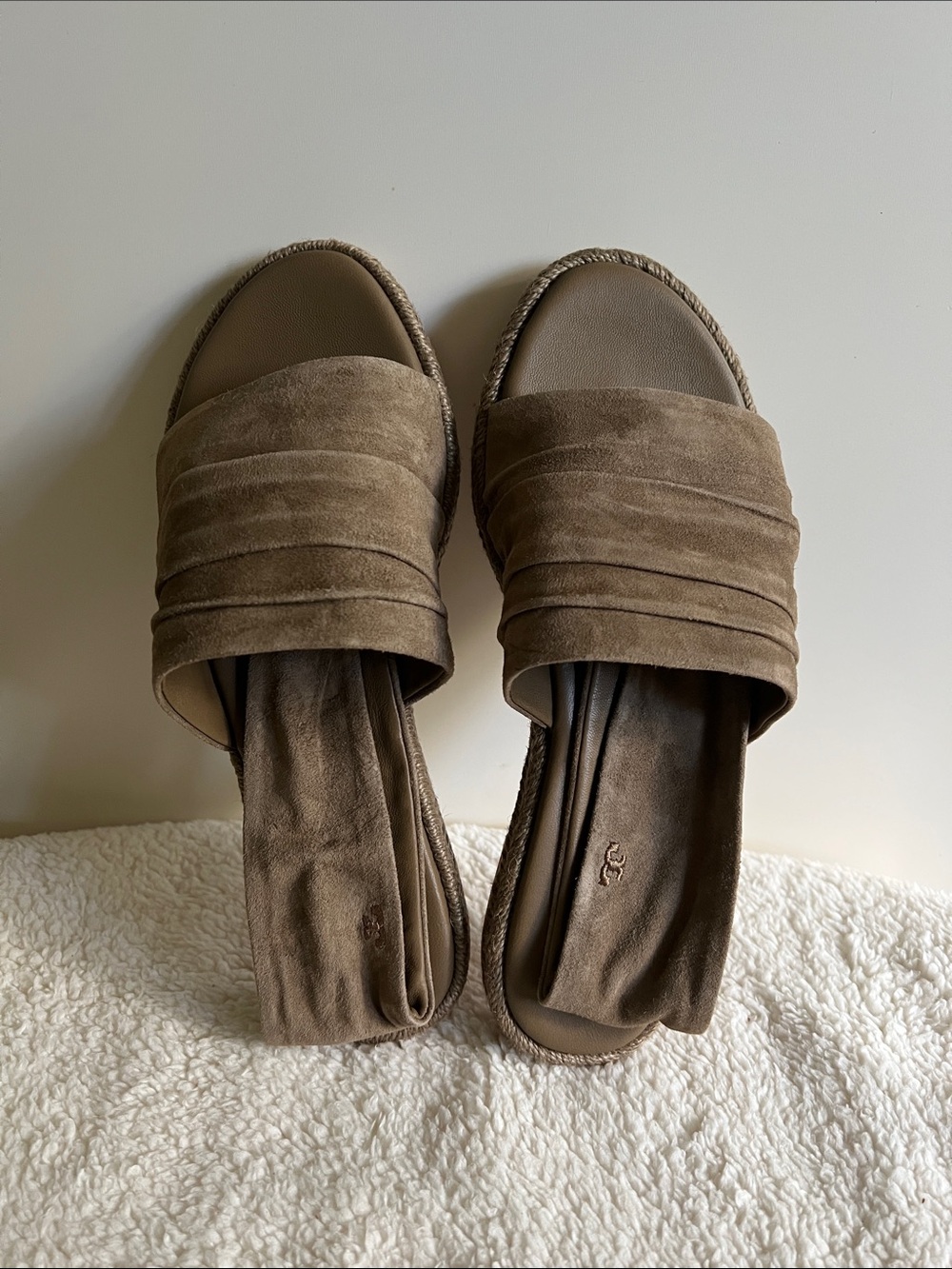 Tory Burch Taupe Suede Slingback Espadrille sandal